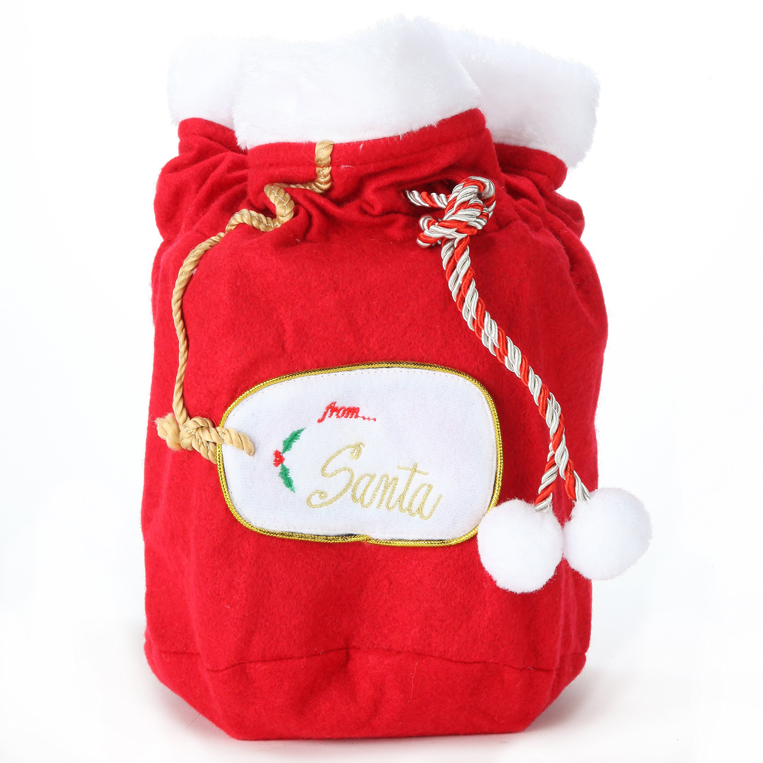 ARAD Christmas Gift Bags Set of 3 - Large Reusable Santa Fabric Gift Bags for Holiday Presents | Perfect for Christmas Party Favors, Stocking Stuffers & Festive Gift Wrapping