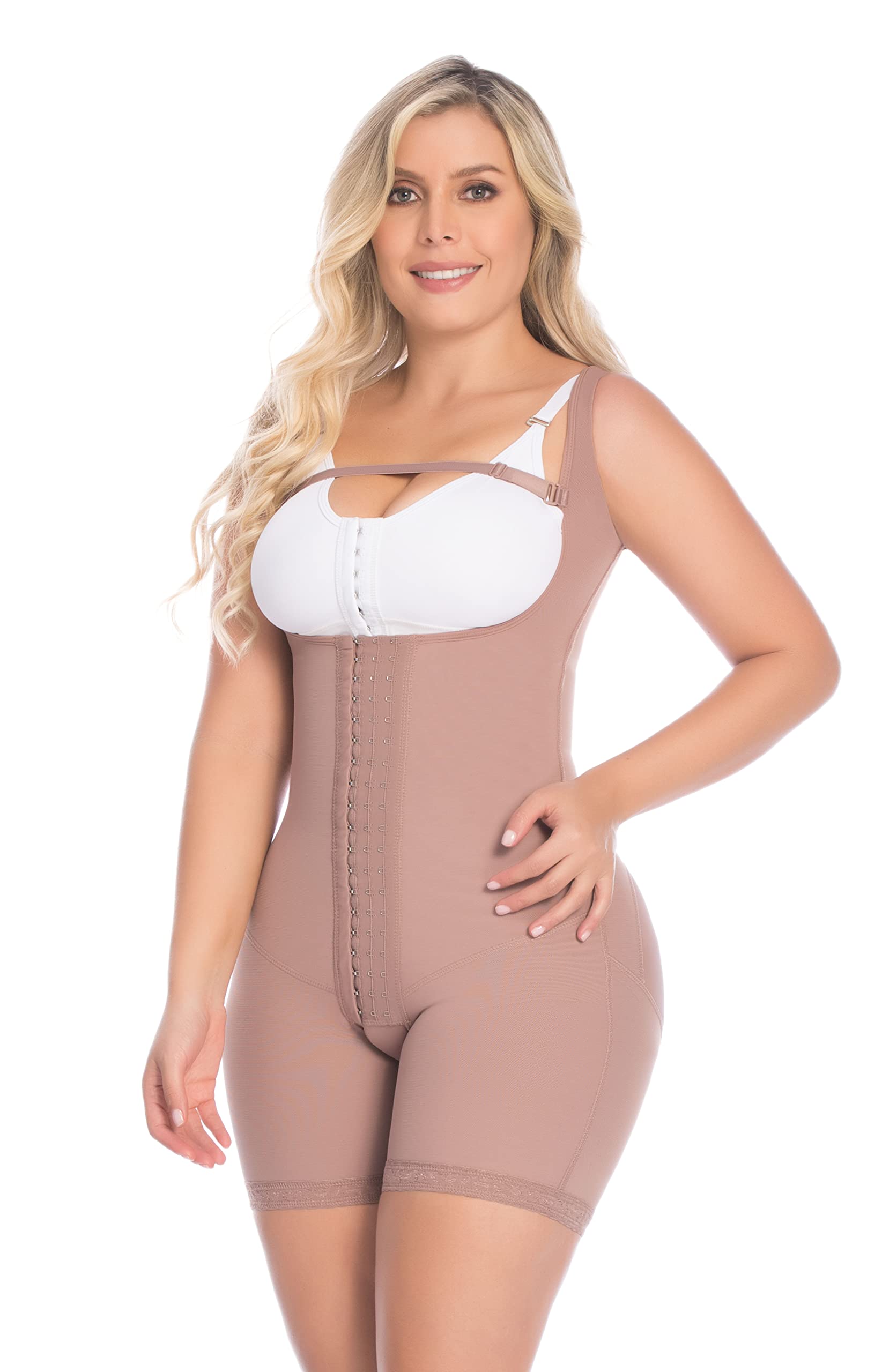 DELIÉ by Fajas DPrada Colombian Post-Surgery Compression Garment - Knee-Length Shapewear for Tummy Control & Body Shaping | Perfect for Postpartum Recovery, Liposuction & C-Section Recovery