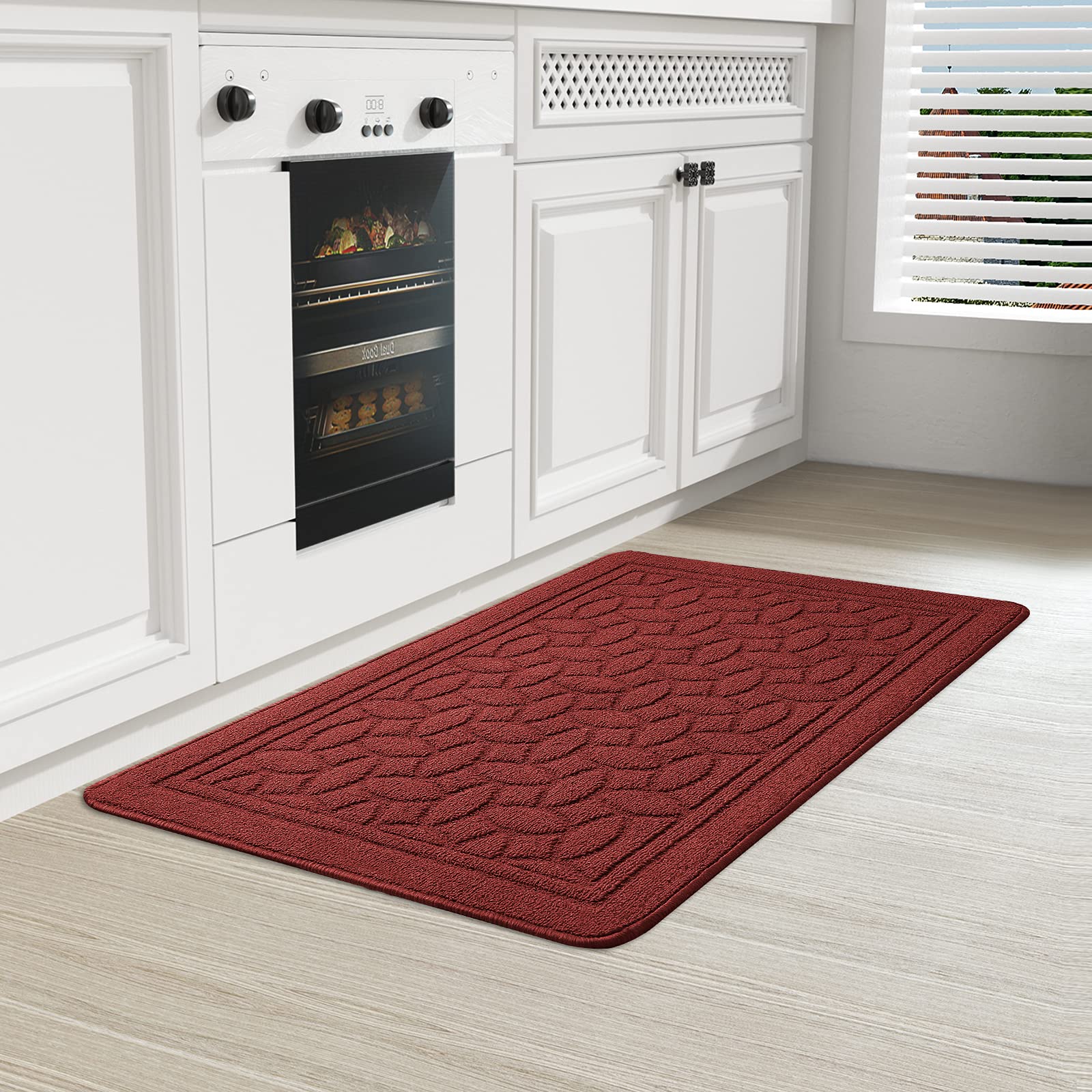 Non-Slip Red Kitchen Runner Rug 18