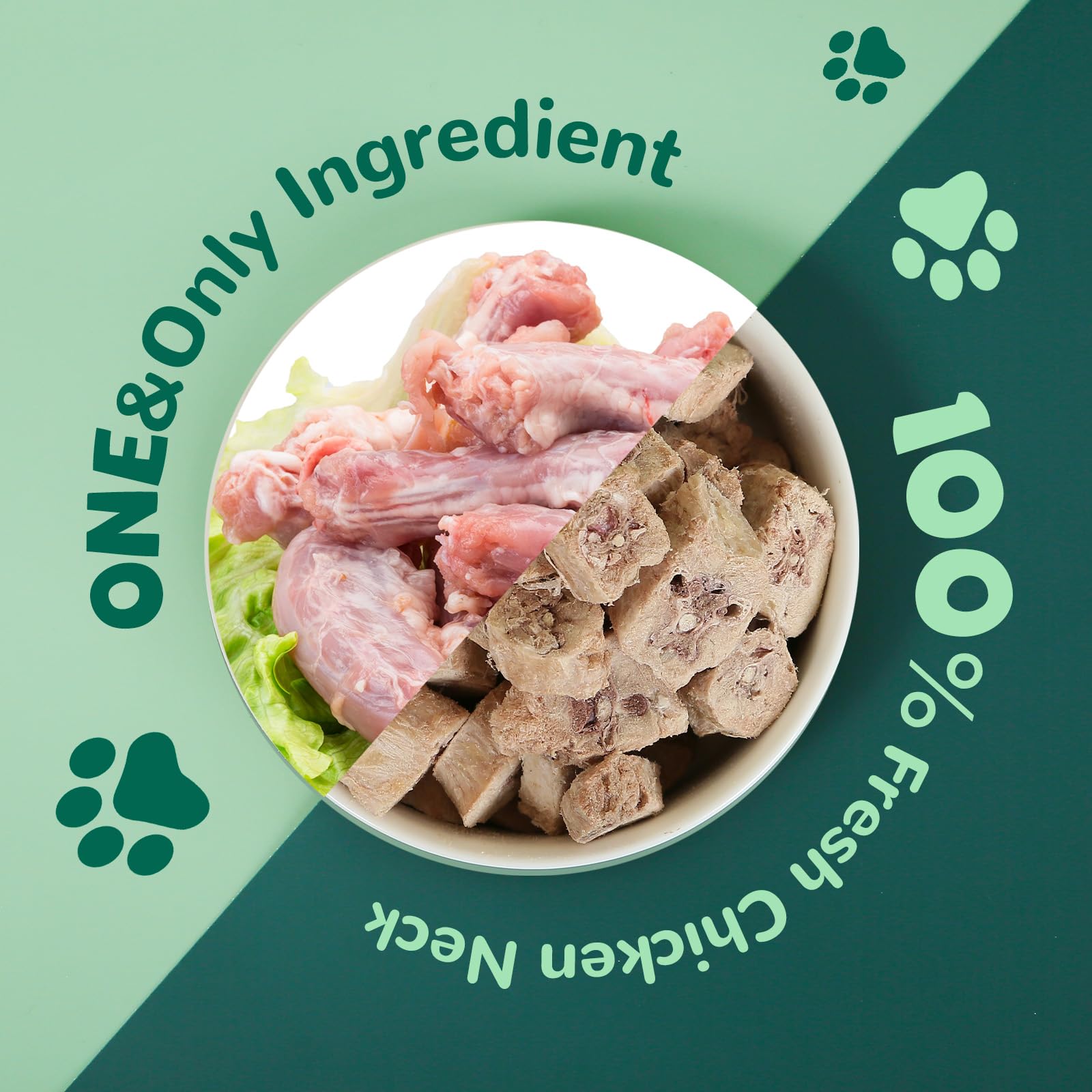 Freeze Dried Chicken Necks for Cats & Dogs - Single Ingredient High Protein Cat Food Topper & Dog Training Treats - 4.2 oz Raw Healthy Snacks for Pets - Perfect for Mealtime Topping & Reward Training