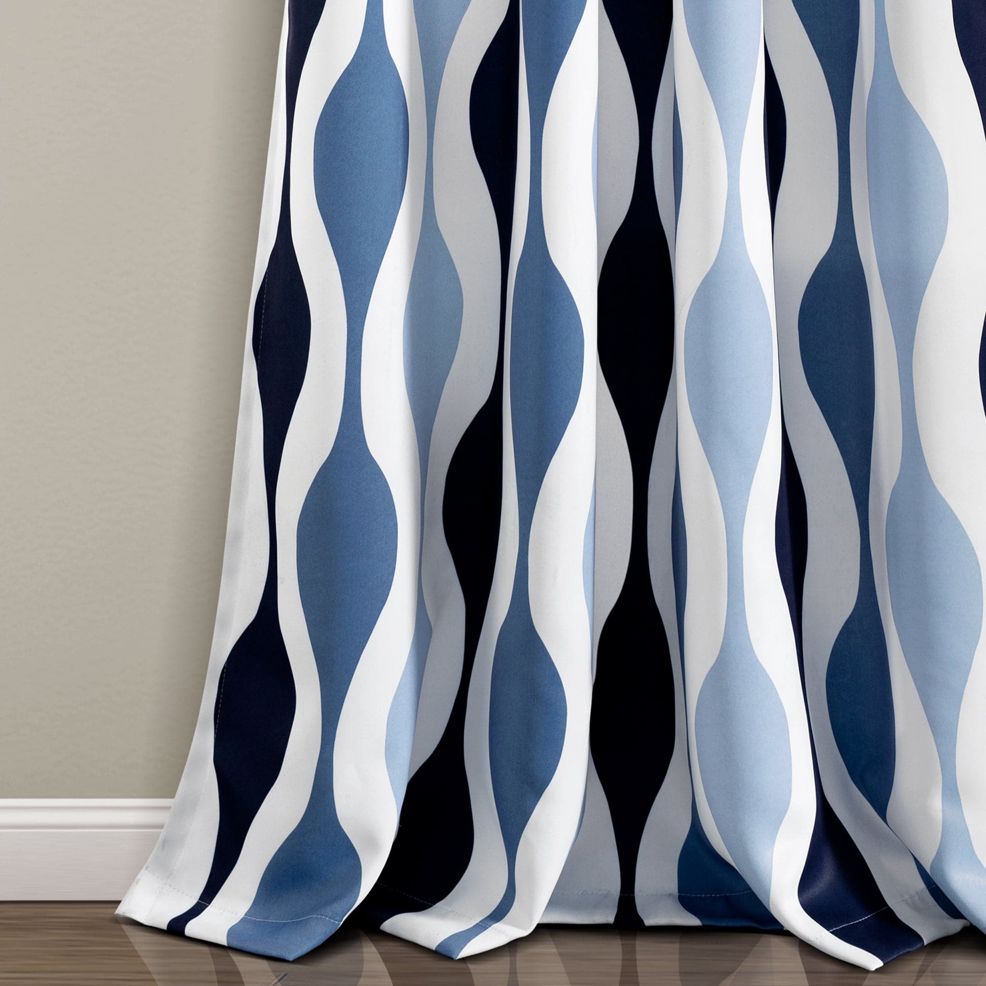 Mid Century Modern Geometric Light Filtering Window Curtains - Set of 2 Panels for Living Room & Bedroom | Sun Protection & Privacy Sheer Drapes