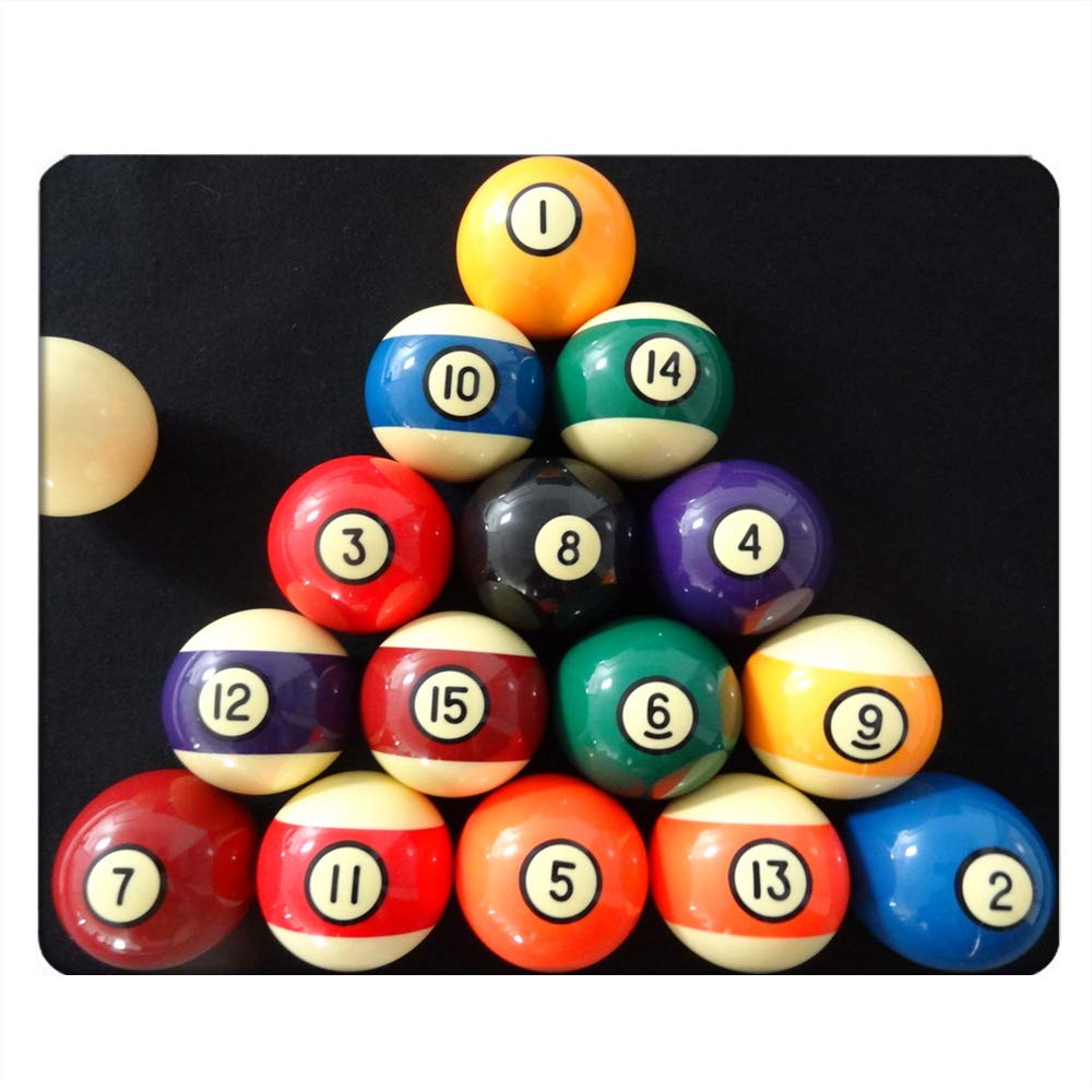 Premium Rectangle Gaming Mouse Pad with Billiard Pool Balls Design - Non-Slip Rubber Base (9.5