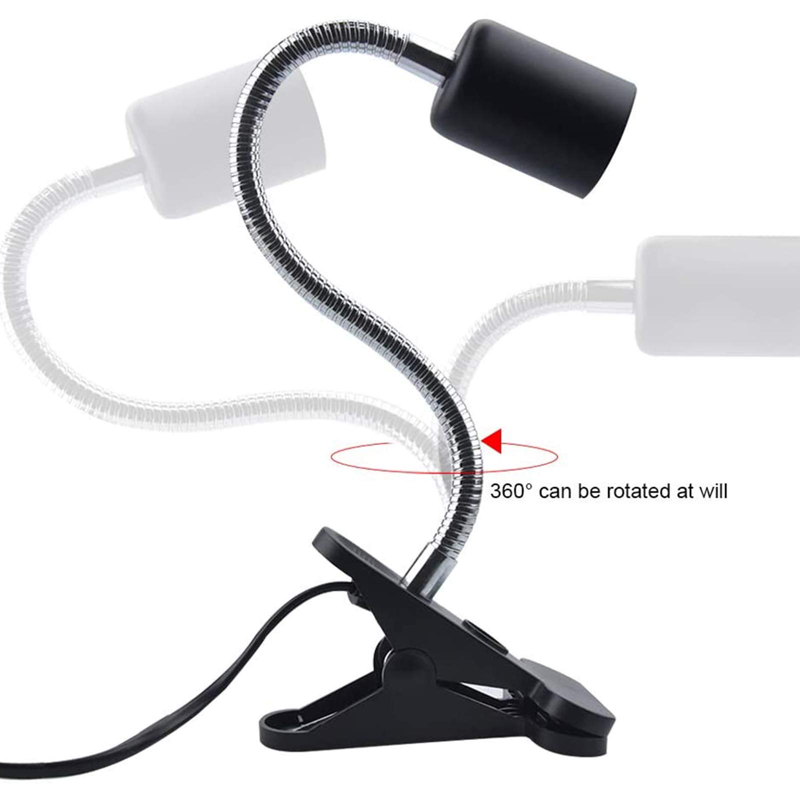 Adjustable Reptile Lamp Fixture Holder with 2 UVA UVB Bulbs - Clamp Stand for Heating Light, Baking Lamp for Aquariums, Pets, Plants, Lizards, Spiders & Snakes - Perfect for Terrariums, Vivariums & Reptile Habitats