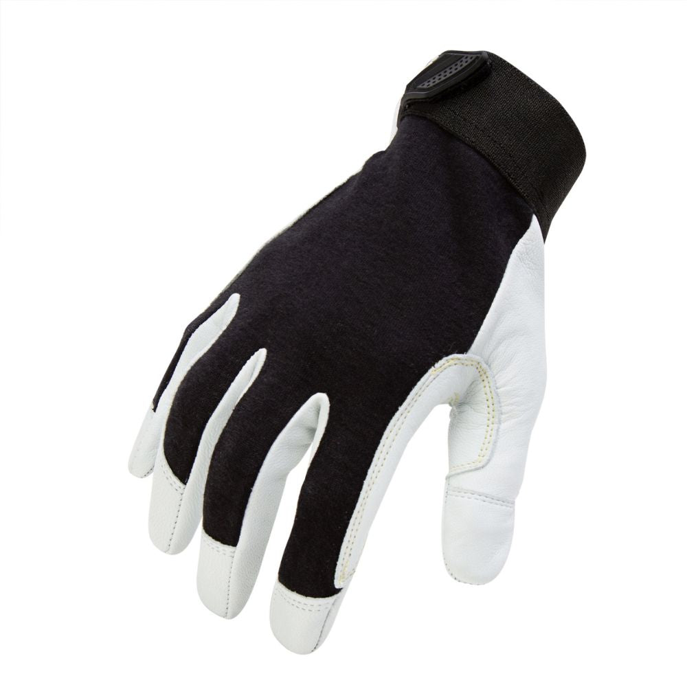 212 Performance FRLPC5 05 009 Fire Resistant Leather Palm Welding Gloves - Medium, Black & White - Heat & Spark Protection for Welders, Fabricators & Metalworkers