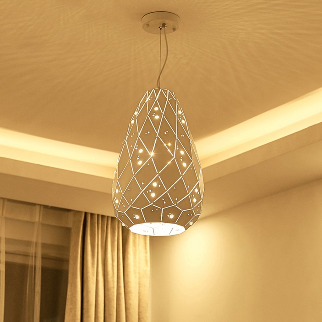 Nordic Modern Single Head Chandelier - Warm White LED Pendant Light for Restaurant, Living Room, Bedroom & Dining Room Decor | Minimalist Ceiling Lighting Fixture for Home & Commercial Spaces