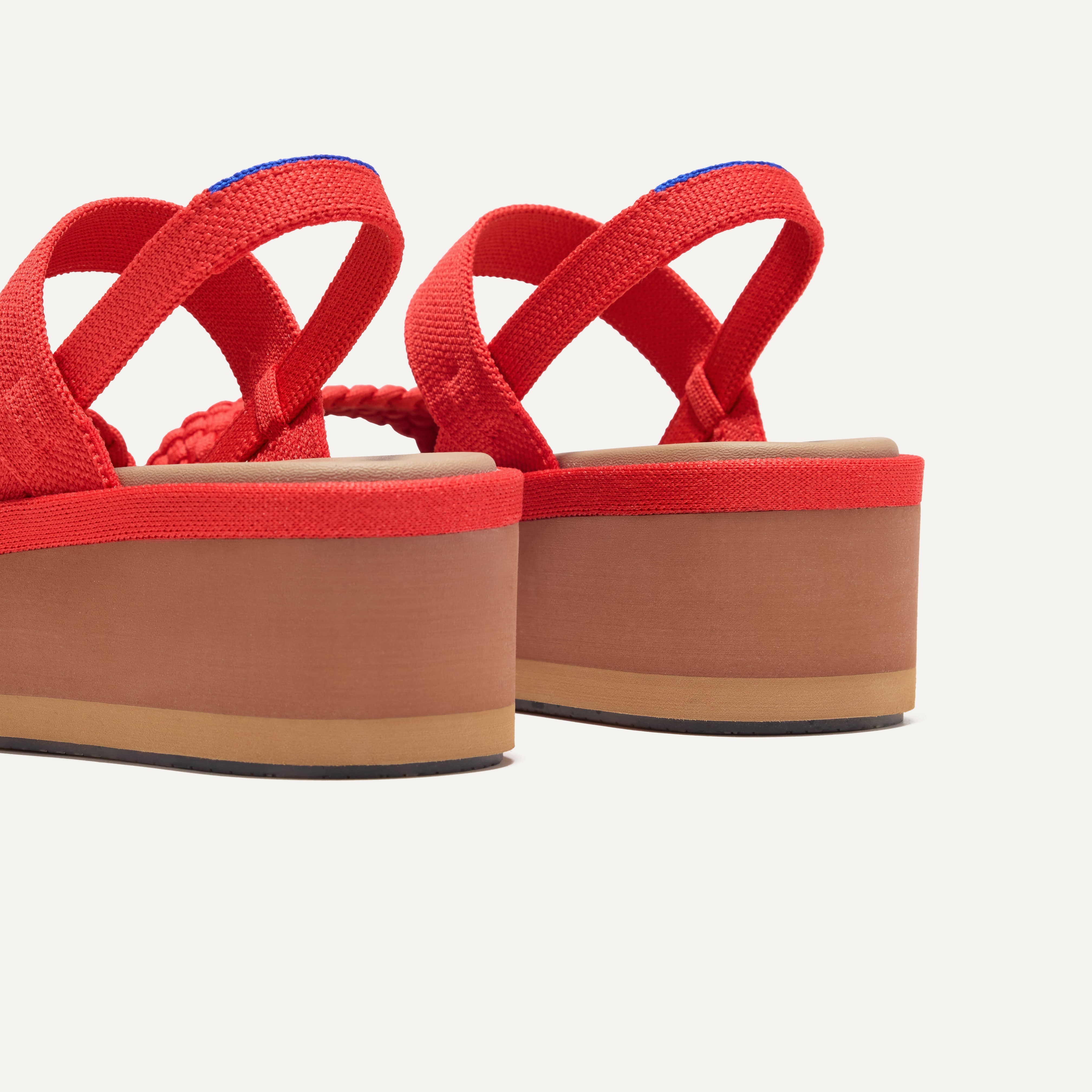 Lightweight Wedge Sandals for Women - Red Hot Woven Summer Shoes | Comfortable Beach Sandals for Walking, Vacation & Outdoor Activities
