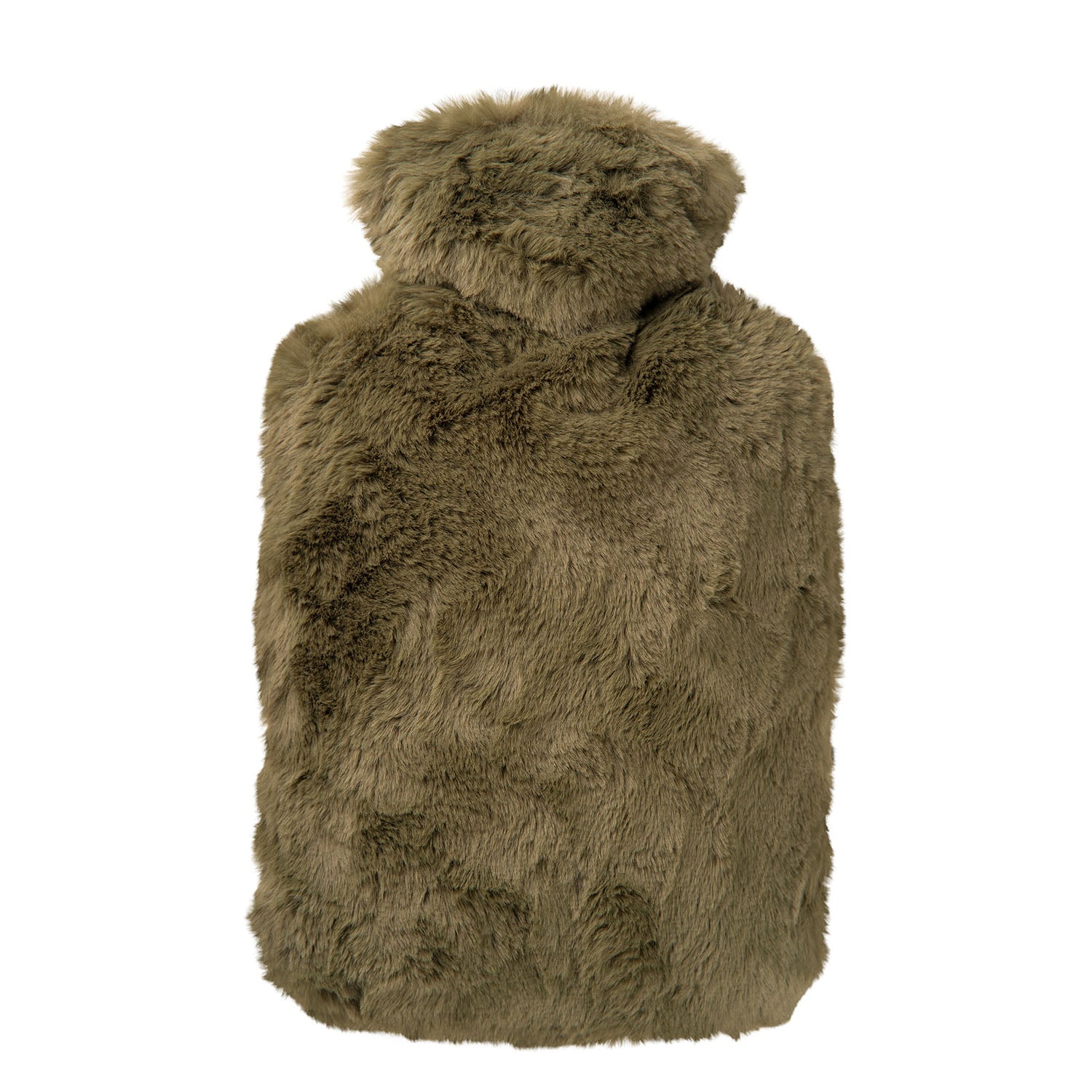 1.8L Hot Water Bottle with Soft Moss Green Faux Fur Cover - Rubber-Free, Long Pile Luxury for Pain Relief & Warmth - Perfect for Cold Nights, Menstrual Cramps & Cozy Home Use