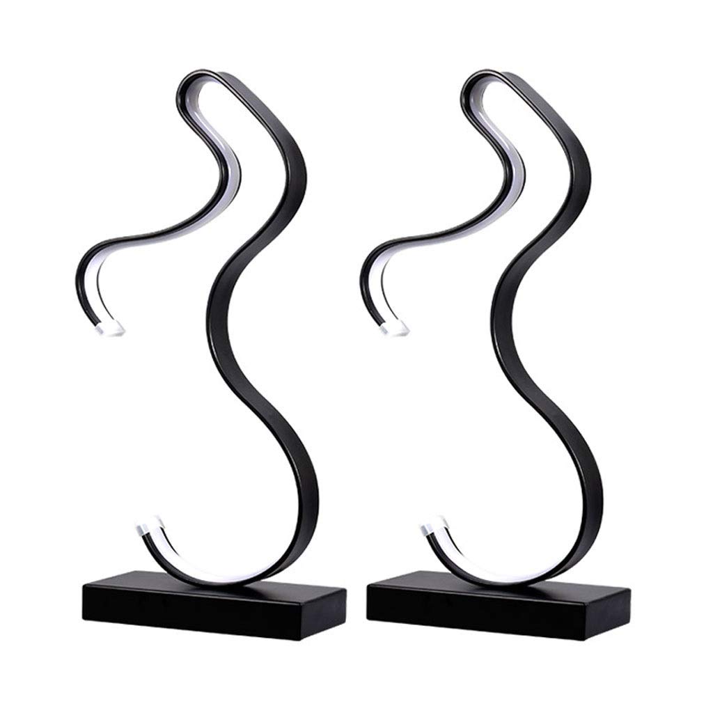 IAOHUO Modern LED Desk Lamp - Adjustable Curved Table Lamp with Minimalist Design, Eye-Caring Light for Study, Office, Living Room & Bedroom (Black) - Perfect for Reading, Working & Nightstand Lighting