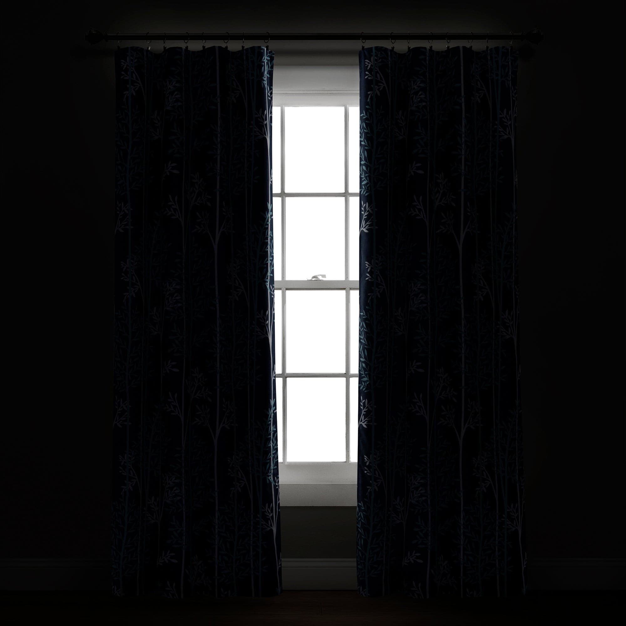 Blackout Curtain Panels with Rod Pocket - Thermal Insulated Linear Tree Design for Bedroom & Living Room - Noise Reducing & Energy Saving Window Treatments
