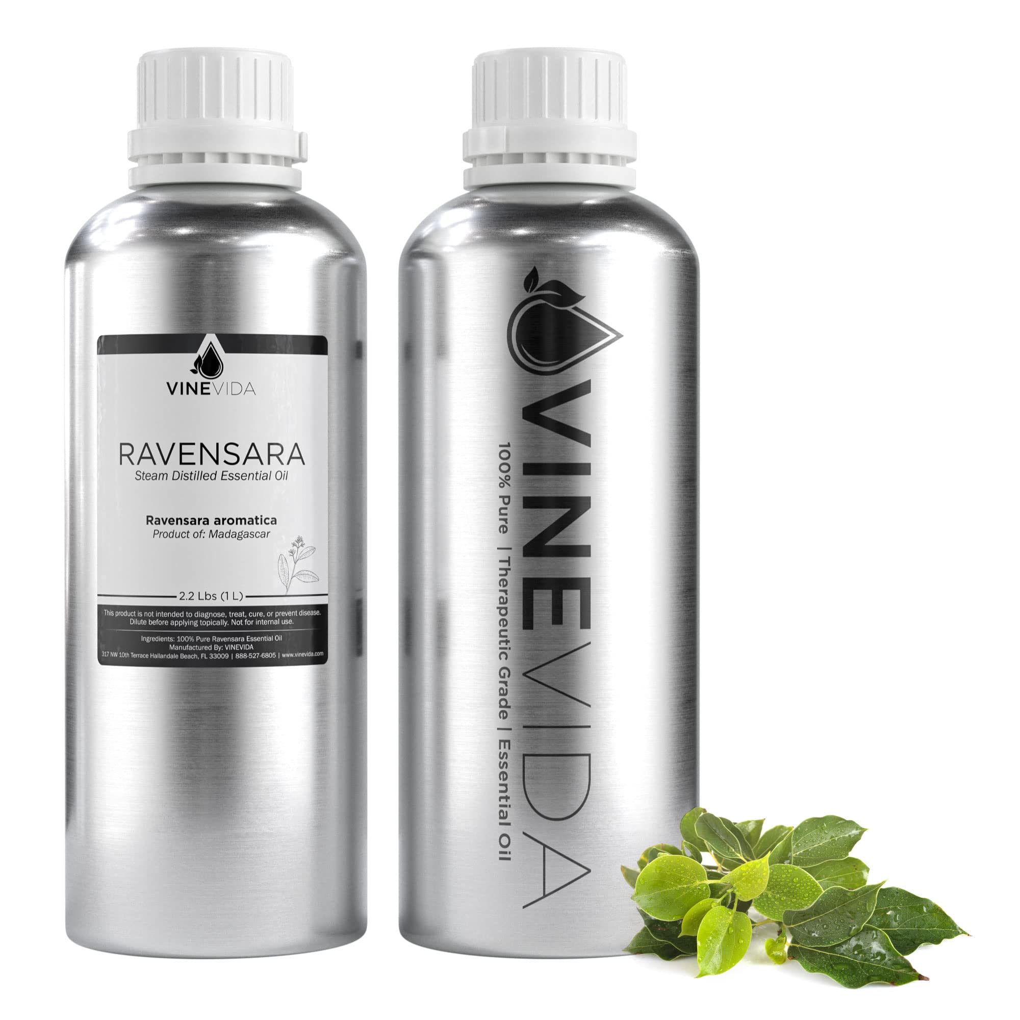 Bulk Ravensara Essential Oil 32oz - 100% Pure Undiluted Ravensara Oil in Aluminum Bottle (2 Pound) - for DIY Soaps, Candles, Aromatherapy & Massage - Perfect for Home Spa, Relaxation & Natural Remedies - VINEVIDA