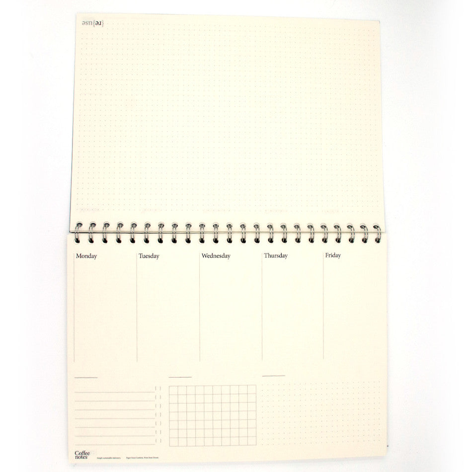 Coffeenotes Planner A4 5-Day Grey - Daily Weekly Monthly Organizer for Work & School - Perfect for Productivity & Time Management