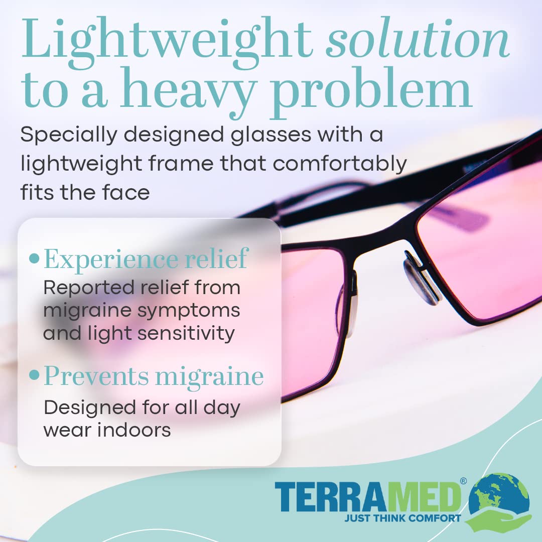 Terramed Sparrow FL-41 Blue Light Blocking Glasses for Migraine Relief, Photophobia & Computer Eye Strain - Reduce Light Sensitivity for Office Work, Gaming & Screen Use