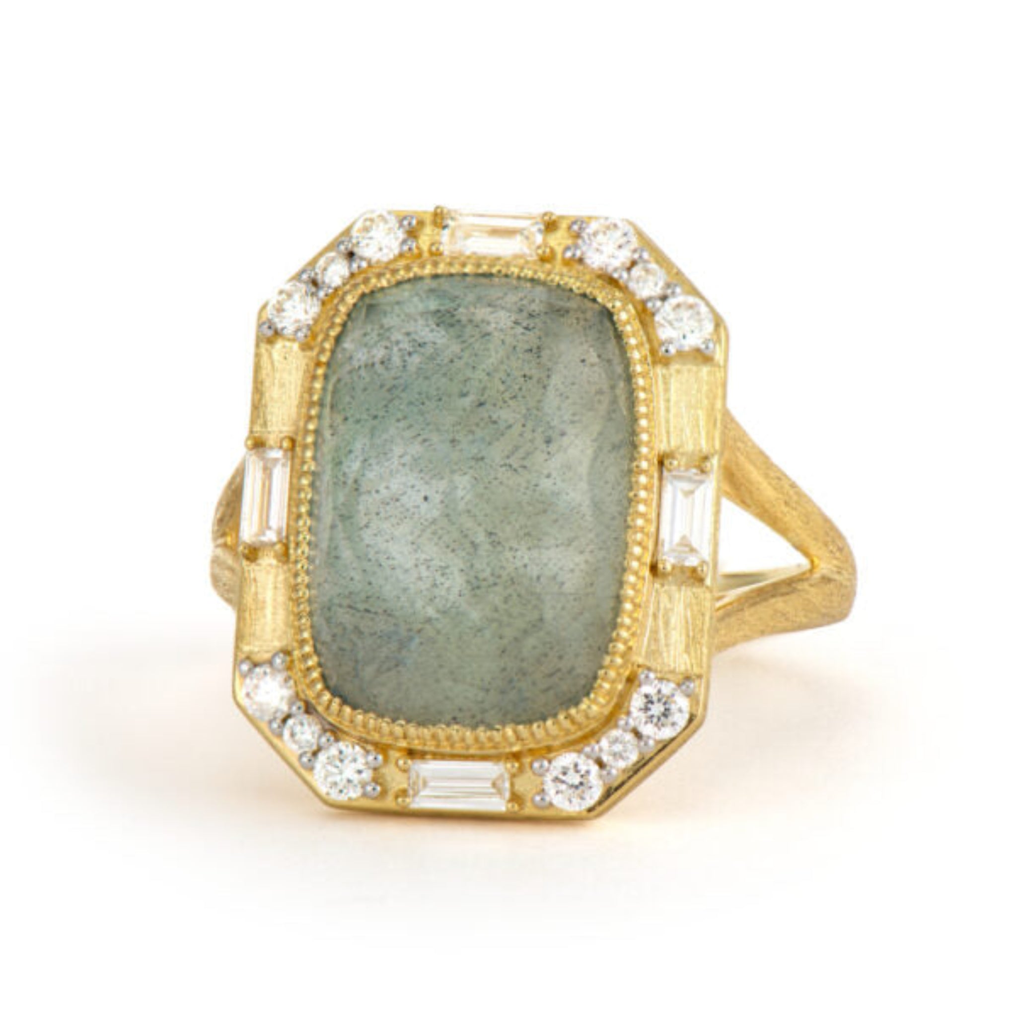 Jude Frances Lisse Labradorite Doublet Ring - Elegant Blue Iridescent Gemstone Jewelry for Women, Perfect for Evening Parties & Special Occasions