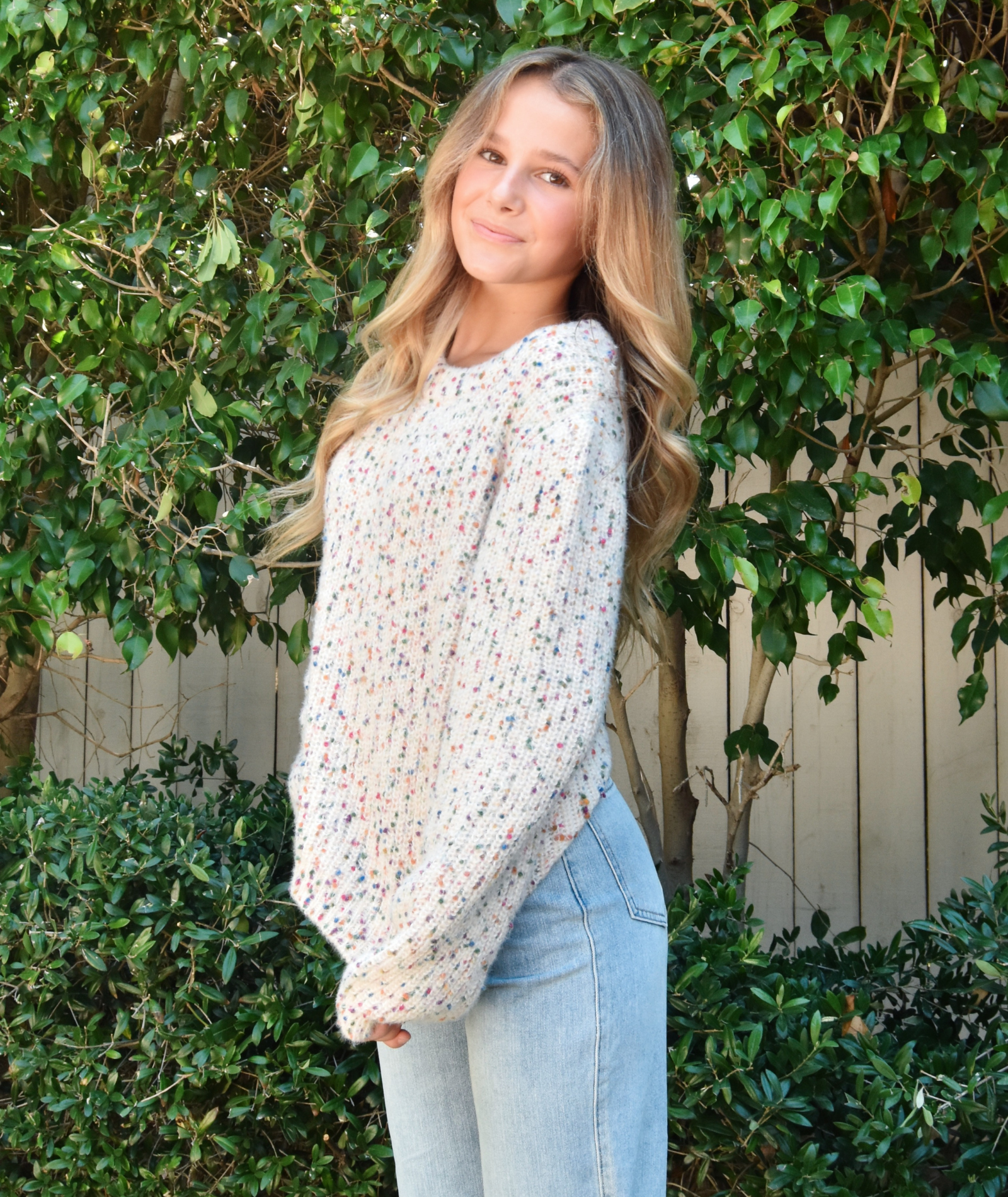FBZ Girls Confetti Sweater | Trendy Knit Pullover for Girls | Perfect for Birthday Parties, School & Holiday Outfits