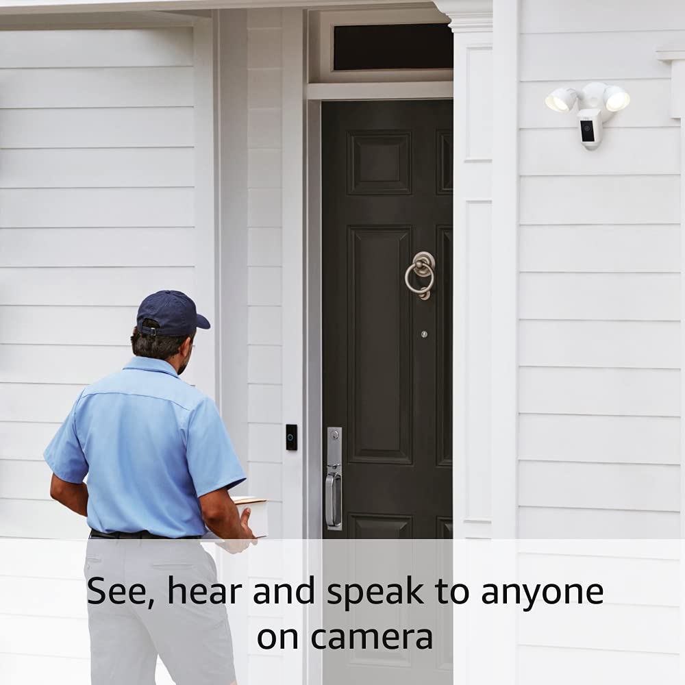 Ring Floodlight Cam Plus & Spotlight Cam Plus Battery-Powered Security Camera System - Outdoor Wireless Home Security with Motion Detection & Night Vision for Front Door, Backyard & Garage Protection