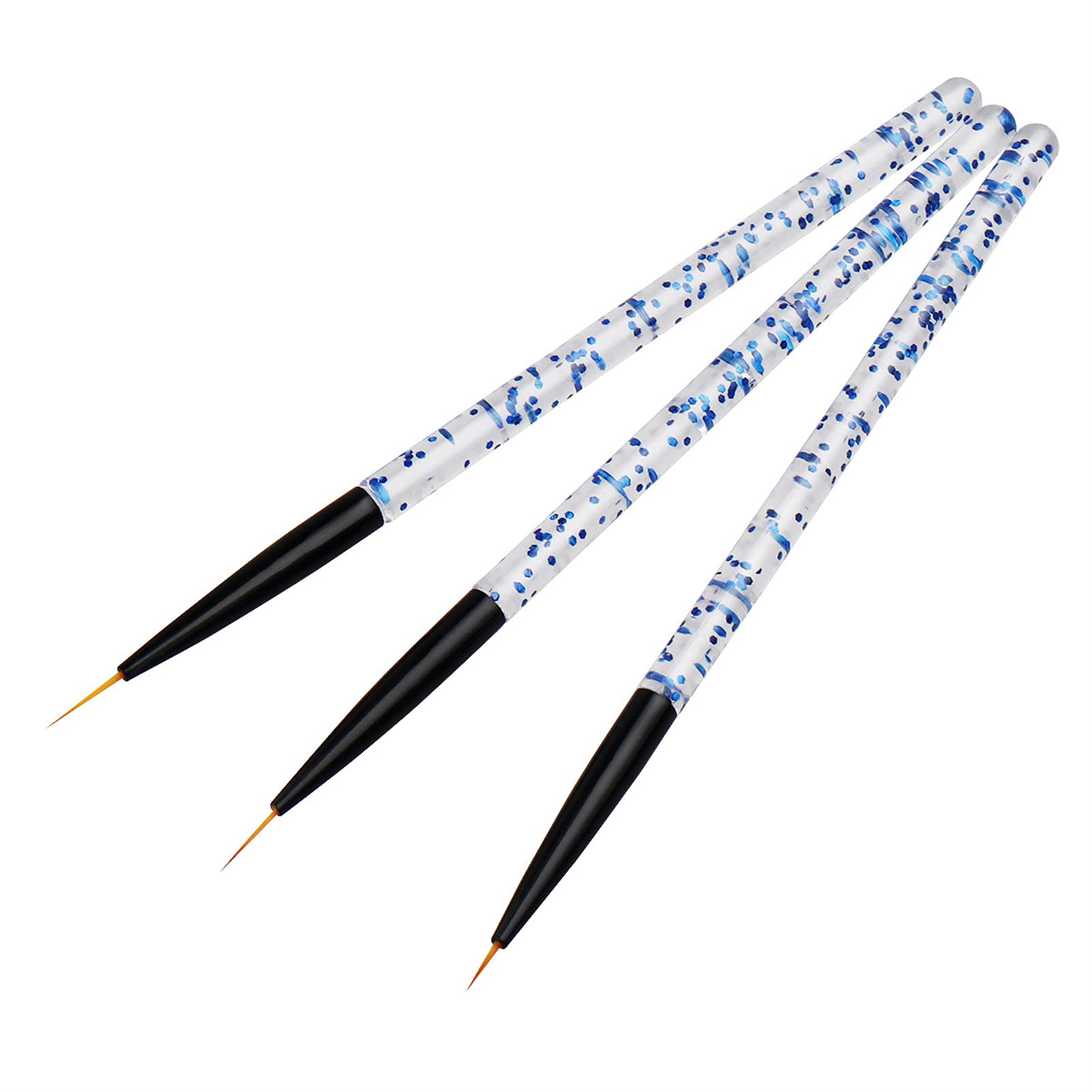3Pcs Nail Art Liner Brushes Set - Professional Nail Gel Polish Painting & Dotting Tools for Manicure, Nail Design & Art - Perfect for Salon, Home DIY & Nail Art Enthusiasts