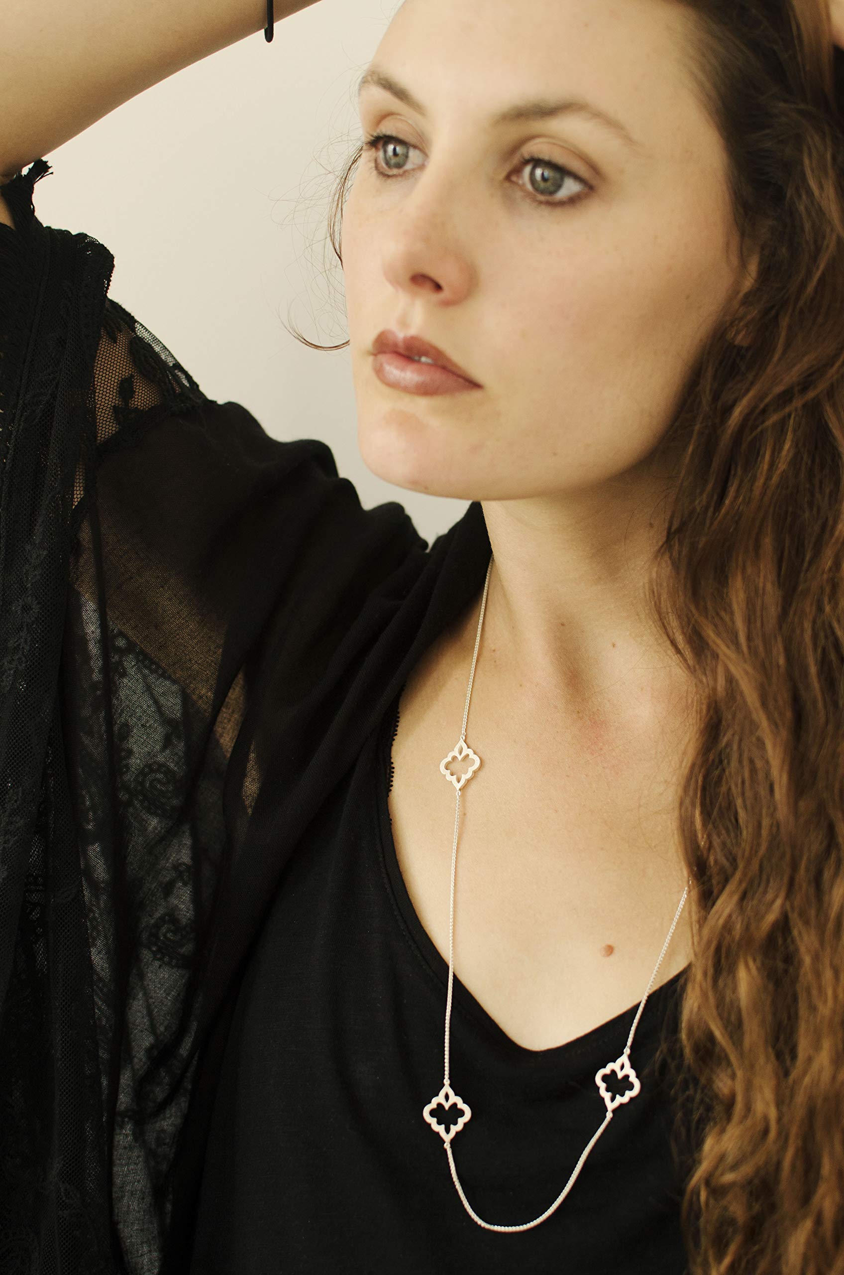 Elegant Sterling Silver Long Layering Necklace with Multi Charms - Perfect for Layering, Everyday Wear & Special Occasions
