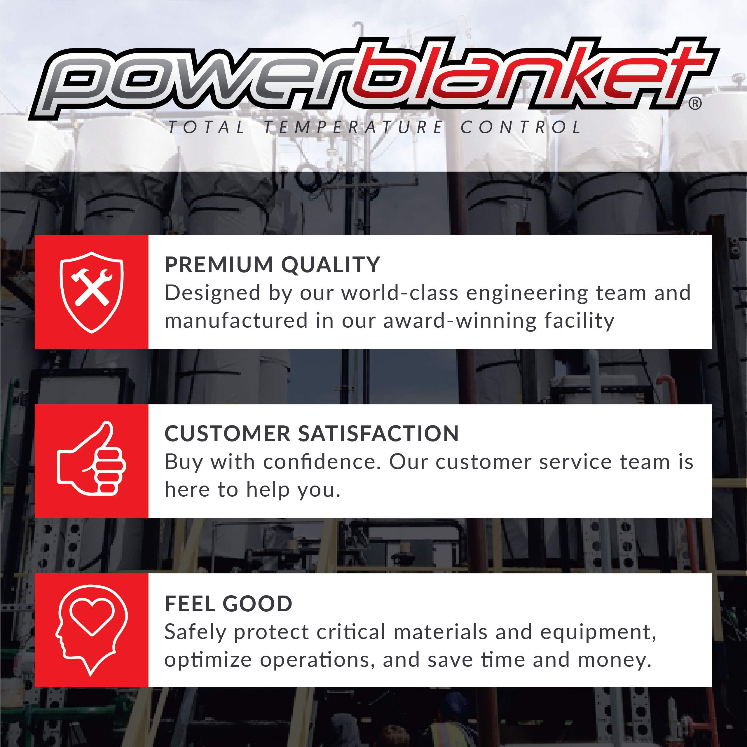 Powerblanket GCW40 Insulated Propane Tank Heater for 40lb Gas Cylinders - Black Winter Heating Cover for Outdoor Grills, RV & Camping Use