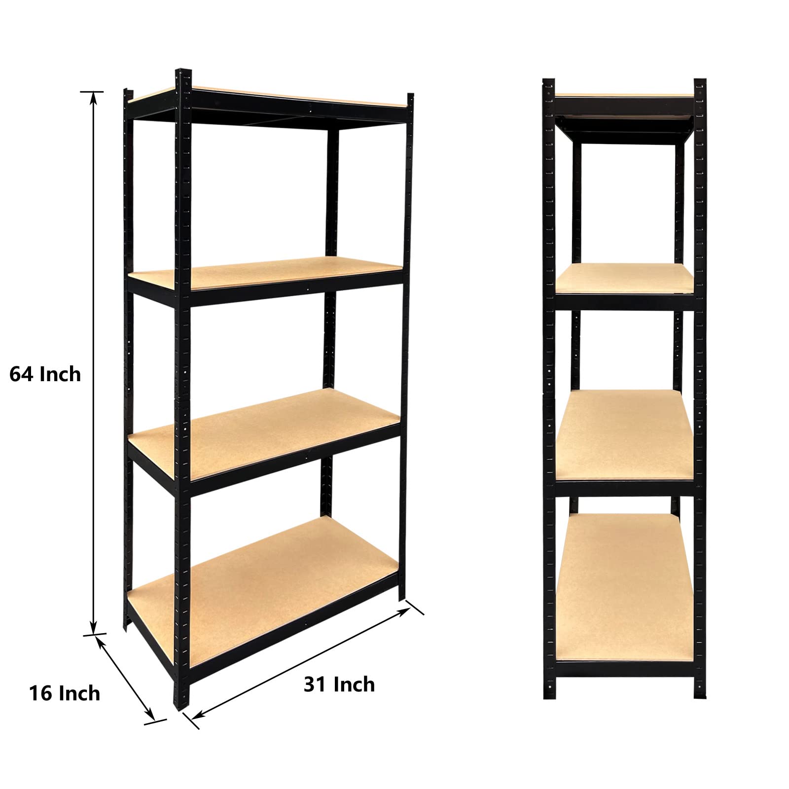 Heavy Duty 4-Tier Metal Garage Shelves - 875KG Capacity Storage Rack for Garage, Closet, Kitchen, Workshop & Office | Durable Utility Shelving for Greenhouse, Home & Commercial Use
