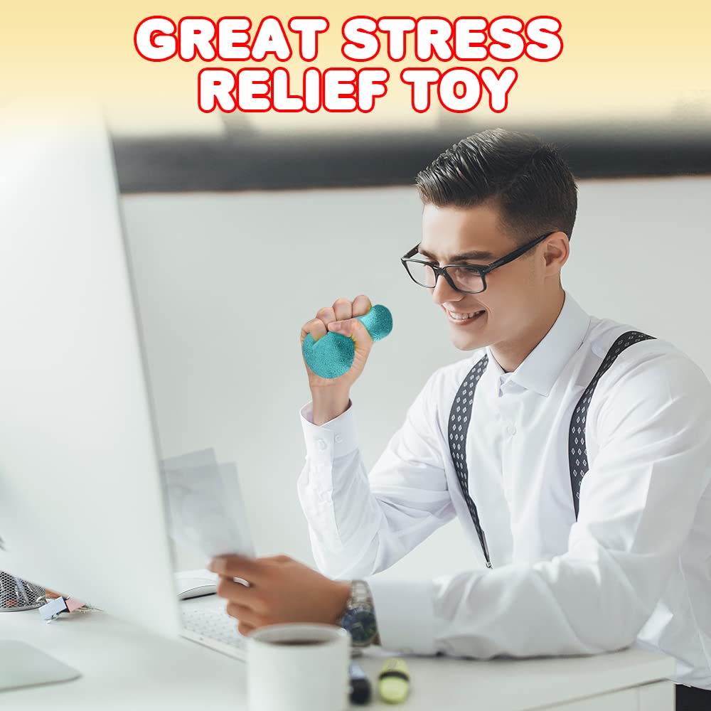 ArtCreativity Squeezy Sticky Stress Balls - Set of 6 Metallic Textured Fidget Toys for Kids & Adults | Anxiety Relief, Sensory Therapy & Party Favors | Perfect for Classrooms, Office Stress Relief & Pinata Stuffers