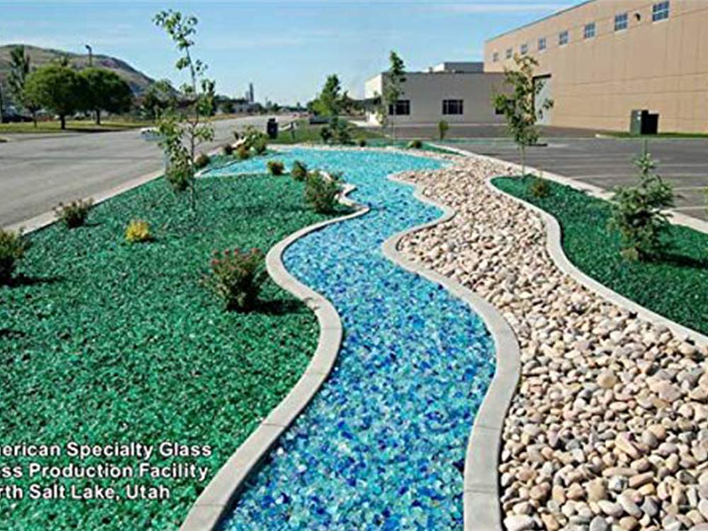 Premium Blue Landscape Fire Glass - 50 lbs Medium Crushed Glass for Fire Pits, Fireplaces & Outdoor Decor - Heat Resistant Decorative Stones for Garden, Pool & Water Features