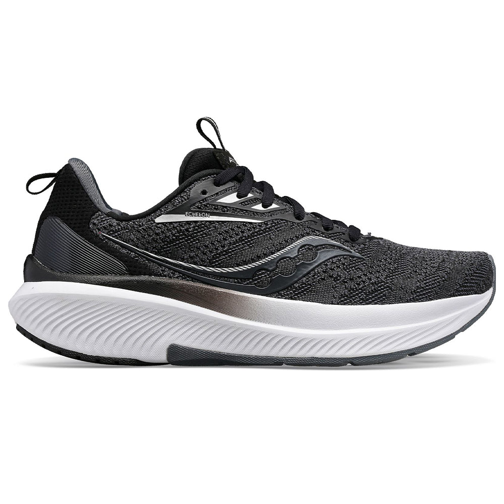Men's Saucony Echelon 9 Running Shoes - Black/White - Size 8.5 4E Extra Wide - Comfortable Athletic Shoes for Jogging, Walking & Gym Workouts