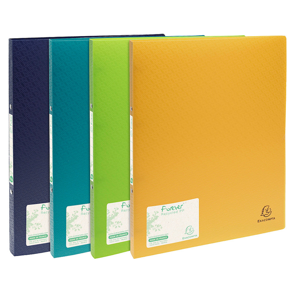 Exacompta Forever Recycled Rolled Binder A4 - Eco-Friendly 3-Ring Binder in Assorted Colors for School, Office & Home Organization