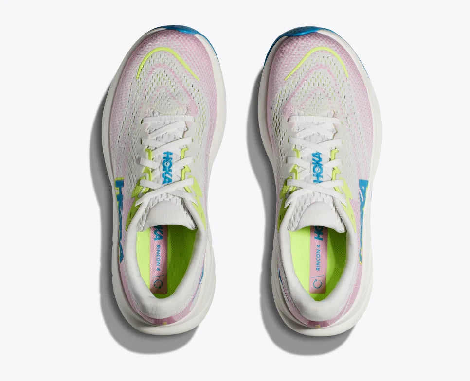 HOKA Women's Rincon 4 Running Shoes - Lightweight & Cushioned for Road Running, Frost/Pink Twilight - Perfect for Jogging, Marathon Training & Daily Workouts