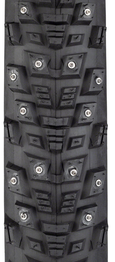 45NRTH Kahva Winter Bike Tire 27.5 x 2.1 Inch with 240 Carbide Steel Studs - Black Clincher Tire with Steel Bead & 33 TPI for Snow & Ice Cycling - Perfect for Fat Bikes and Mountain Bikes in Extreme Winter Conditions
