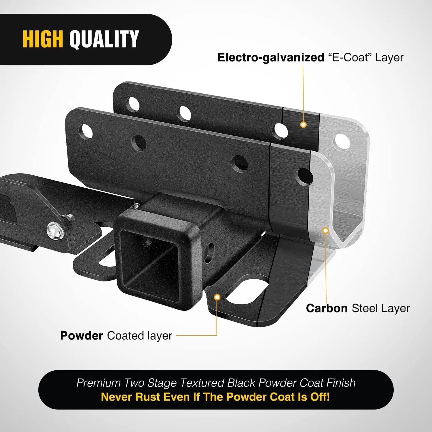 2021-2023 Ford Bronco 2/4 Door 2-Inch Rear Trailer Hitch Receiver Kit - Heavy Duty Towing Accessory for Off-Road Adventures & Camping Trips