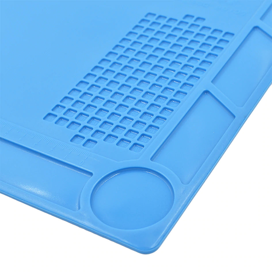 Anti Static Repair Work Mat - 35cm x 25cm, Blue (S-130) | ESD Safe Soldering Mat for Electronics Repair, PC Building & Phone Maintenance