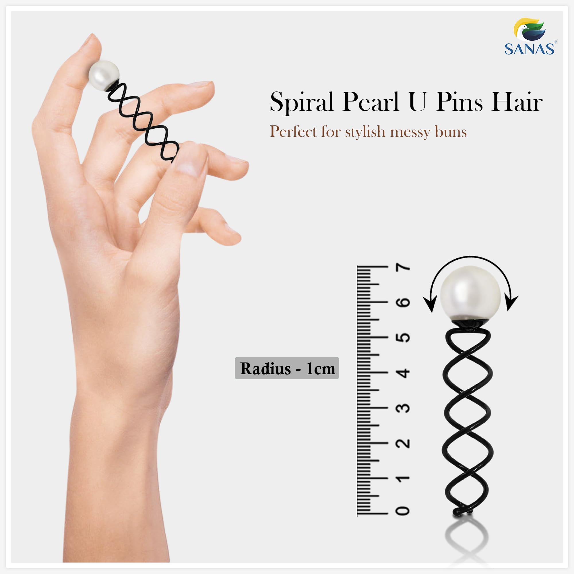 8Pcs Pearl Hair Pins for Women - Elegant Spiral Spin Hair Accessories, Bridal Wedding Hair Clips, Stylish Bun Decorations | Perfect for Parties, Prom, Bridal Showers & Special Occasions