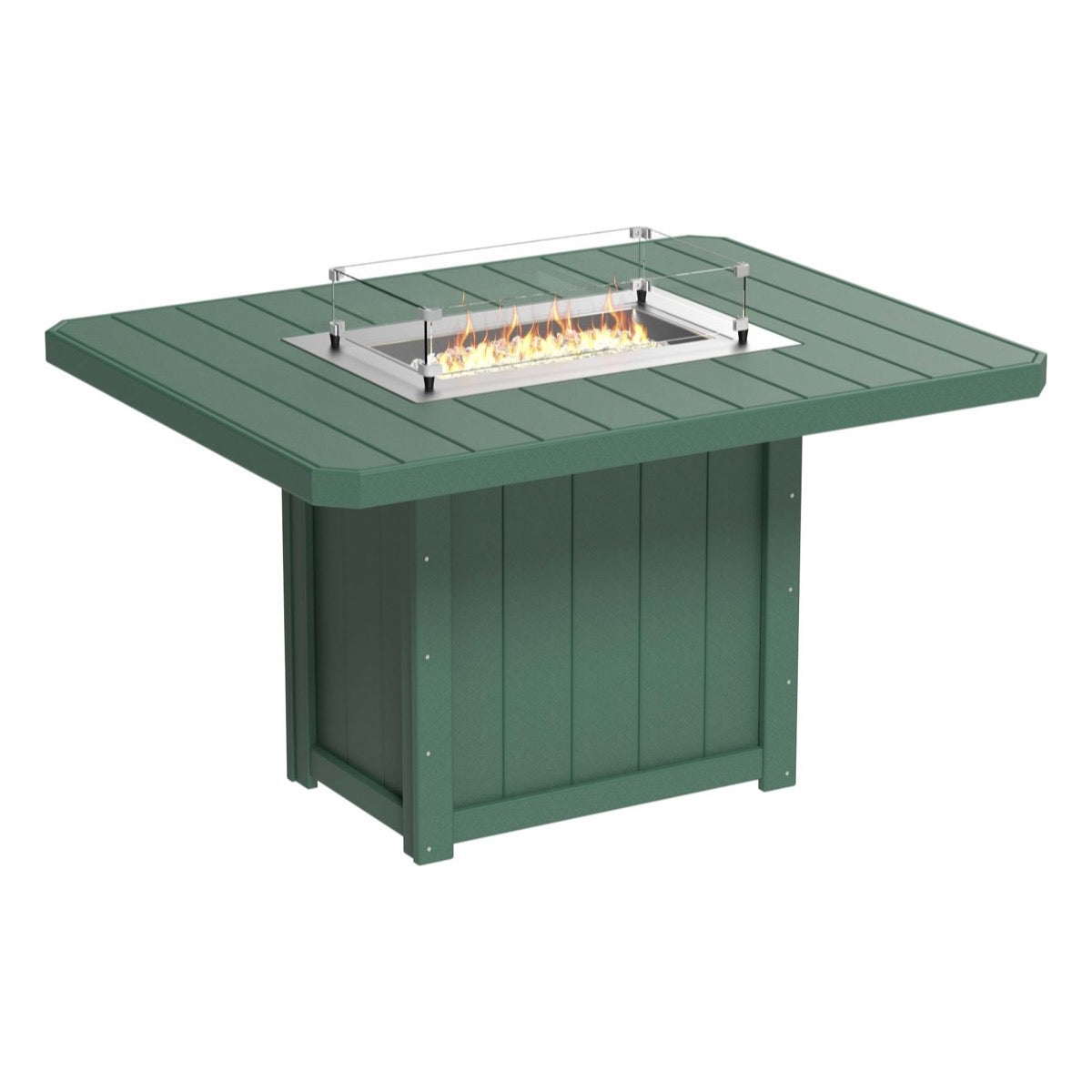 LuxCraft Lumin 62 Inch Outdoor Rectangular Fire Table - Patio, Deck & Backyard Fire Pit for Cozy Gatherings
