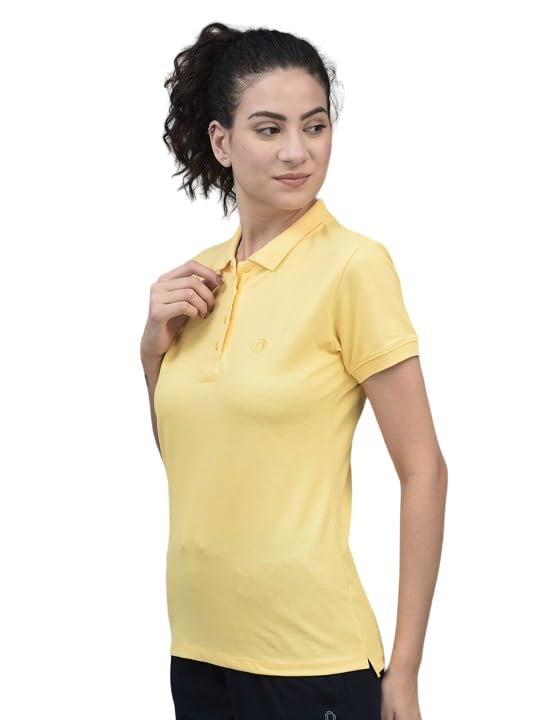 Bharatiya Cocoon Women's Pure Cotton Polo T-Shirt | Casual Polo Collar Half Sleeve Top | Breathable Plain Polo Shirt for Women | Perfect for Office, Golf & Summer Outings