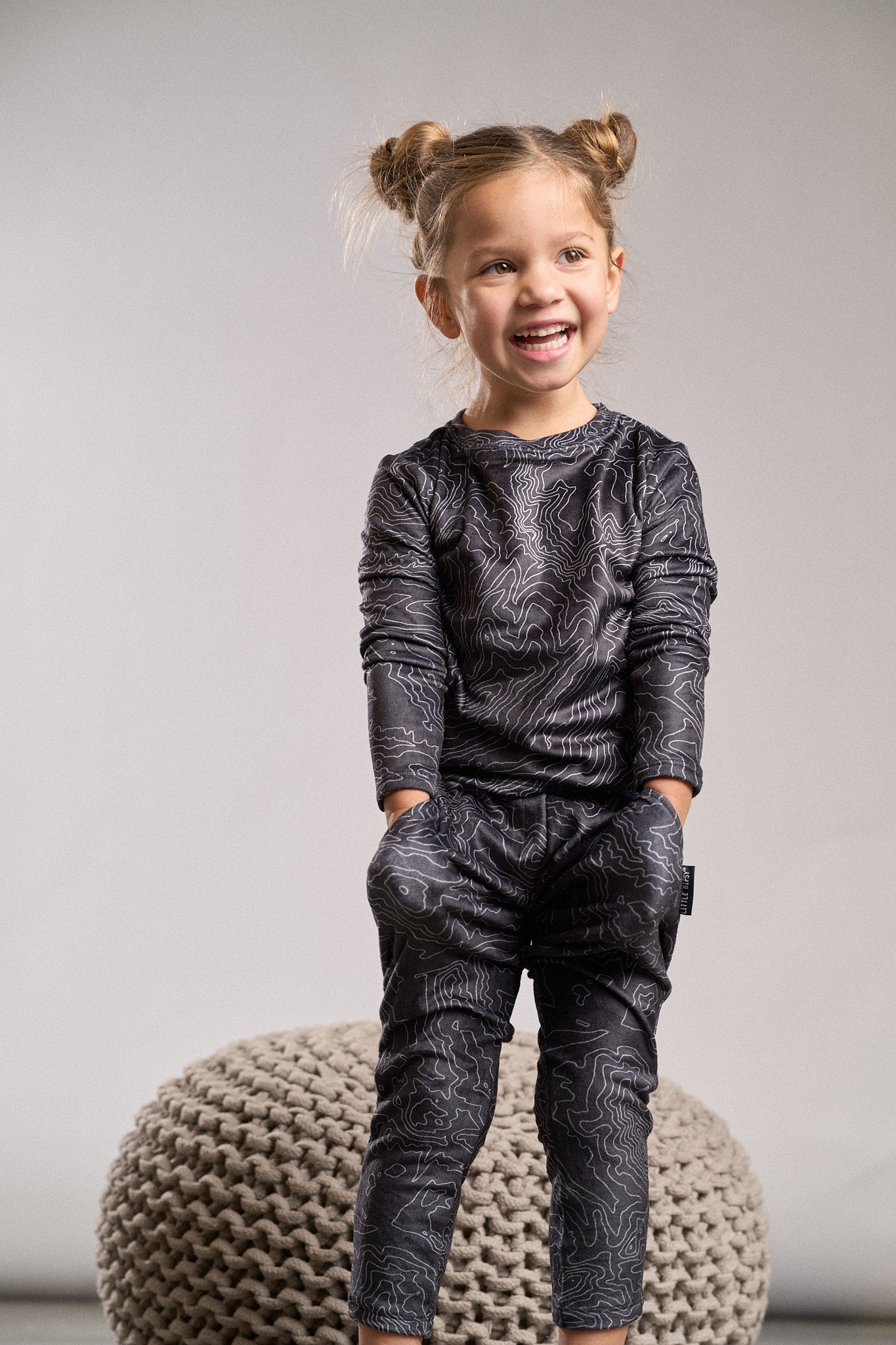 LB x Baby Breez Long Sleeve Ski Resort 2-Piece Pajama Set - Black | Cozy Winter Sleepwear for Kids & Toddlers | Perfect for Cold Nights, Family Vacations & Holiday Gifts