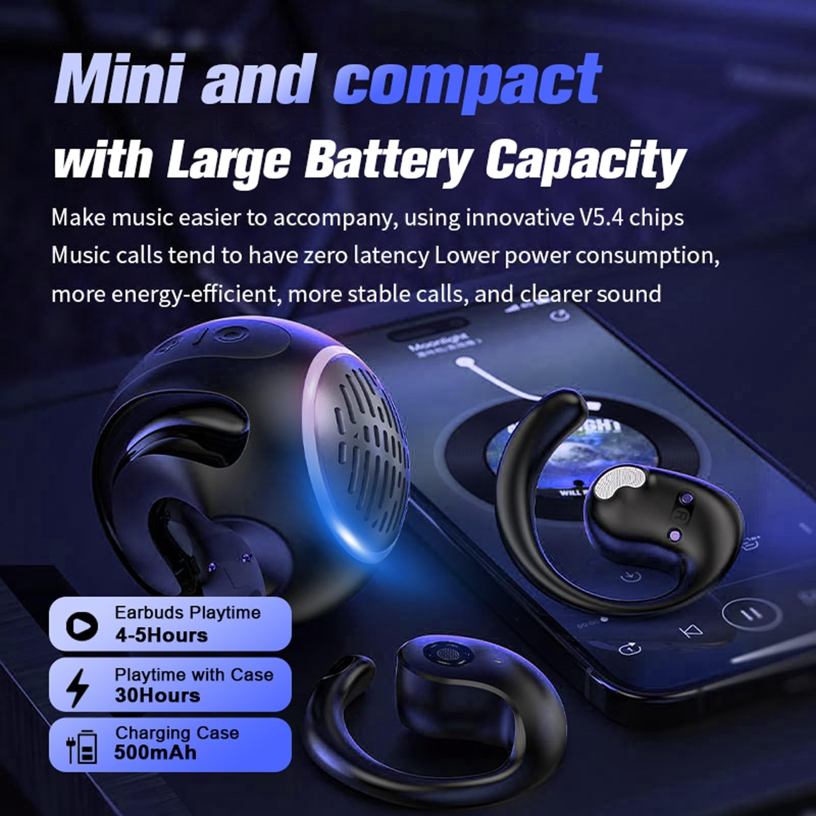 Open Ear Wireless Bluetooth Headphones for Kids - Waterproof Mini Portable Over Ear Earbuds with Bone Conduction Technology (5.4 Bluetooth) - Perfect for Running, Cycling, Gym Workouts and Outdoor Activities