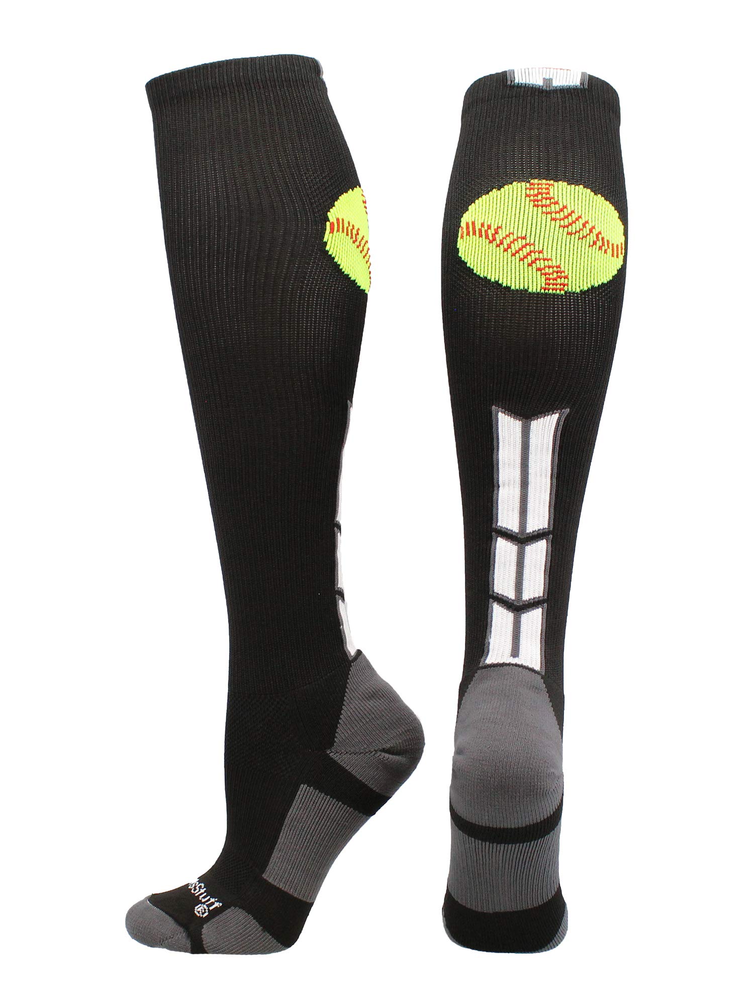 Softball Socks for Women & Girls - Cushioned Over-The-Calf Athletic Socks with Team Logo - Perfect for Games, Practice & Training Sessions
