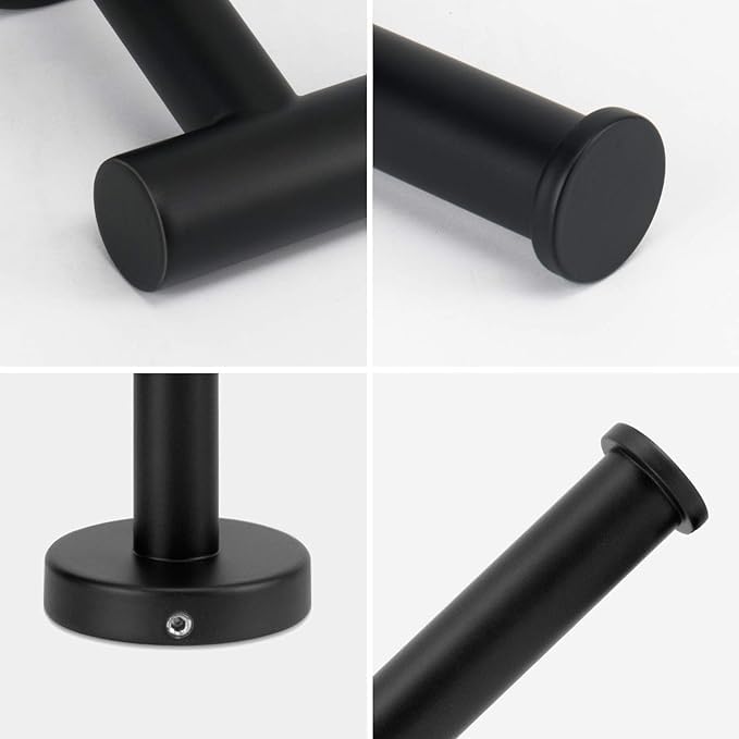 Stainless Steel Toilet Paper Holder - 304 Grade Wall Mount Tissue Roll Stand for Bathroom & Kitchen | Matte Black Finish | Durable & Stylish Bathroom Accessory | Perfect for Home, Office, and RV Use