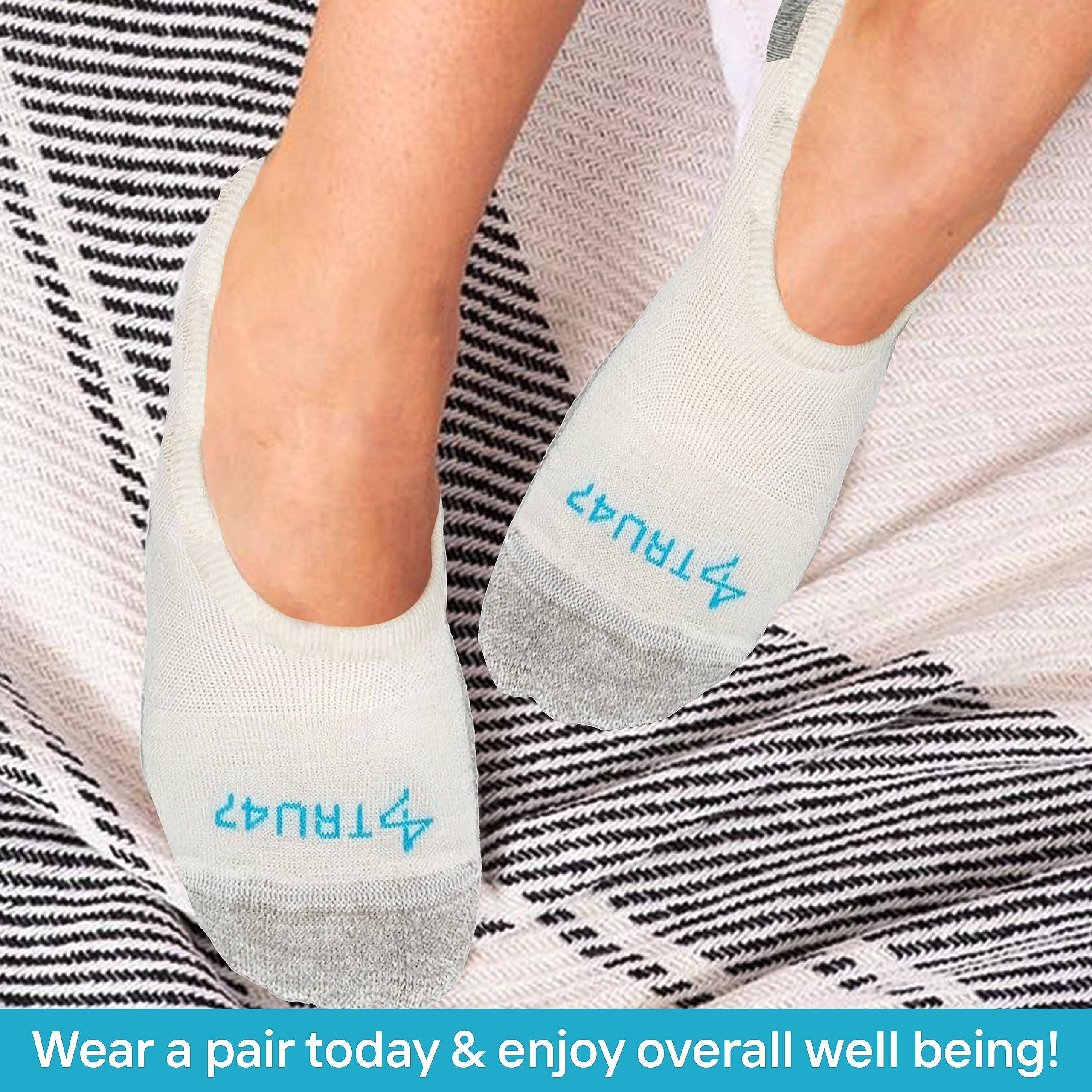 TRU47 Grounding & Earthing Socks with 99.99% Pure Silver Thread | Natural Pain Relief & Better Sleep | Ideal for Yoga, Meditation & Indoor Grounding Therapy