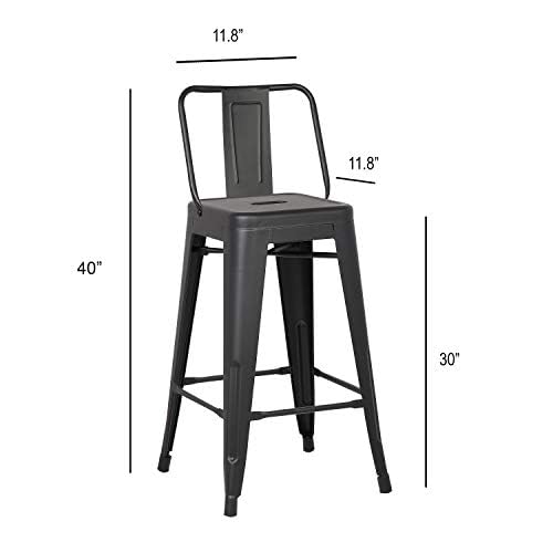 Modern Industrial Metal Bar Stools Set of 2 - 30
