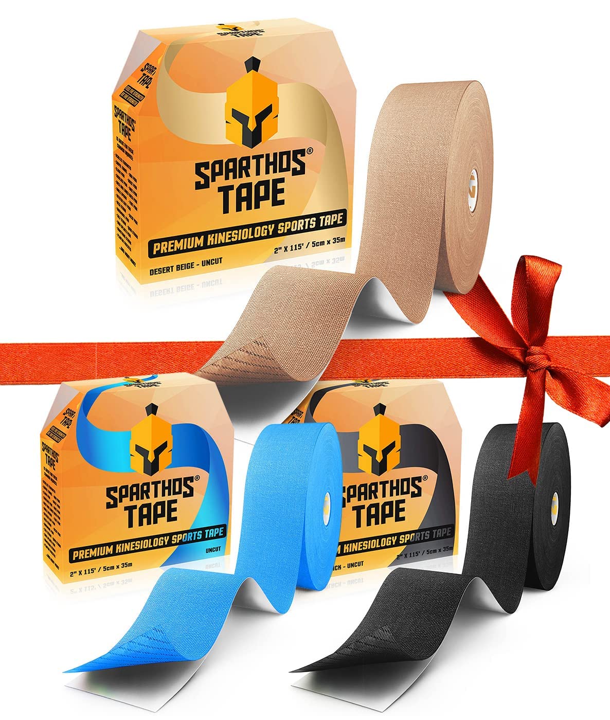 Sparthos Tape Color Bundle - Desert Beige, Electric Blue & Midnight Black Duct Tape [115 ft Uncut Roll] | Heavy Duty, Waterproof for DIY Crafts, Home Repairs & Outdoor Projects
