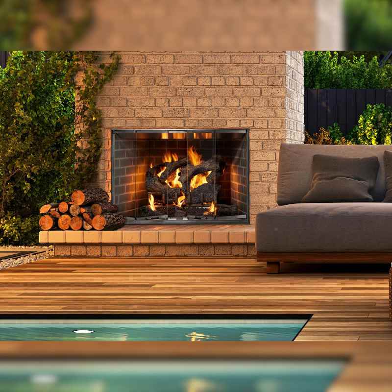 36 Inch Outdoor Wood Burning Fireplace - Rustic Cottage Style Patio Fire Pit for Backyard, Garden & Camping Gatherings