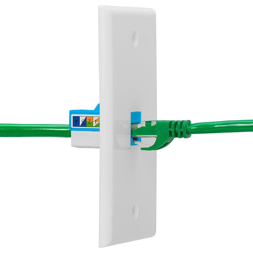 Cmple - 90 Degree Cat6 Keystone Jack Insert, Punch Down RJ45 Female Connector for Ethernet Cables & Wall Plates (Blue) - Ideal for Home Networking, Office Setup & Server Rooms