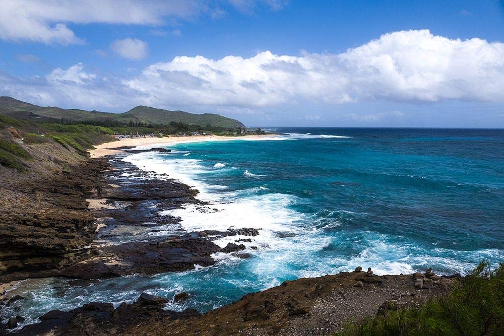 Bill Carson Photography Oahu Rocky Shores II Poster Print - 36x24 Inches Multicolor Wall Art for Beach House Decor, Living Room & Office