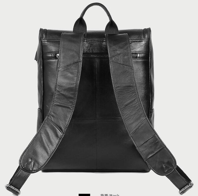 Premium Black Leather Backpack for Men & Women - Stylish Designer Laptop Bag for Work, Travel & College | Durable & Water-Resistant
