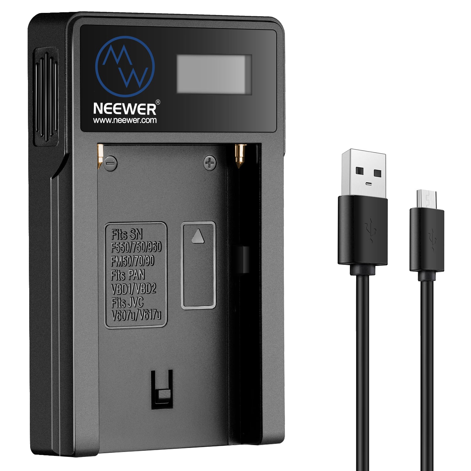 NEEWER USB Battery Charger for Sony NP-F550 NP-F750 NP-F960 NP-F970 - Replacement Power Charger for Sony Cameras, Camcorders & DSLR - Perfect for Travel, Vlogging & Professional Photography