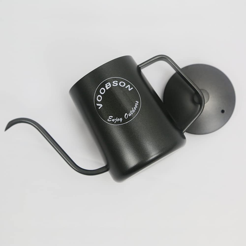 Premium Stainless Steel Gooseneck Pour Over Coffee Kettle - 350ml Stovetop Teapot for Precise Brewing, Ideal for Chemex, V60 & French Press - Perfect Home Barista Gift (Black)