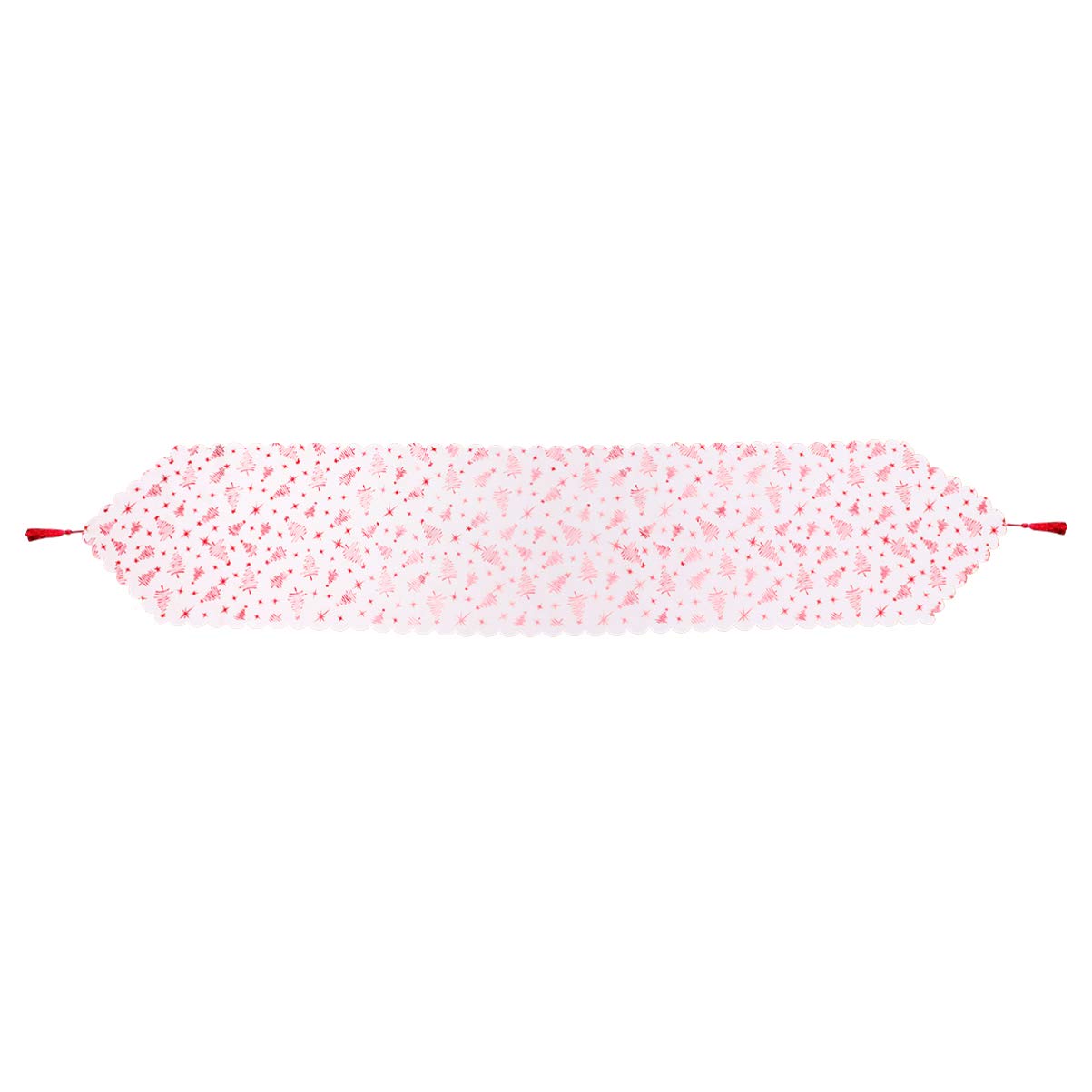 NUOBESTY Christmas Table Runner with Tree Pattern - Holiday Dining Table Cloth, Place Mat & Dresser Scarf for Wedding Banquet Party Decor (Red) - Perfect for Christmas Dinner, Holiday Gatherings & Festive Home Decor