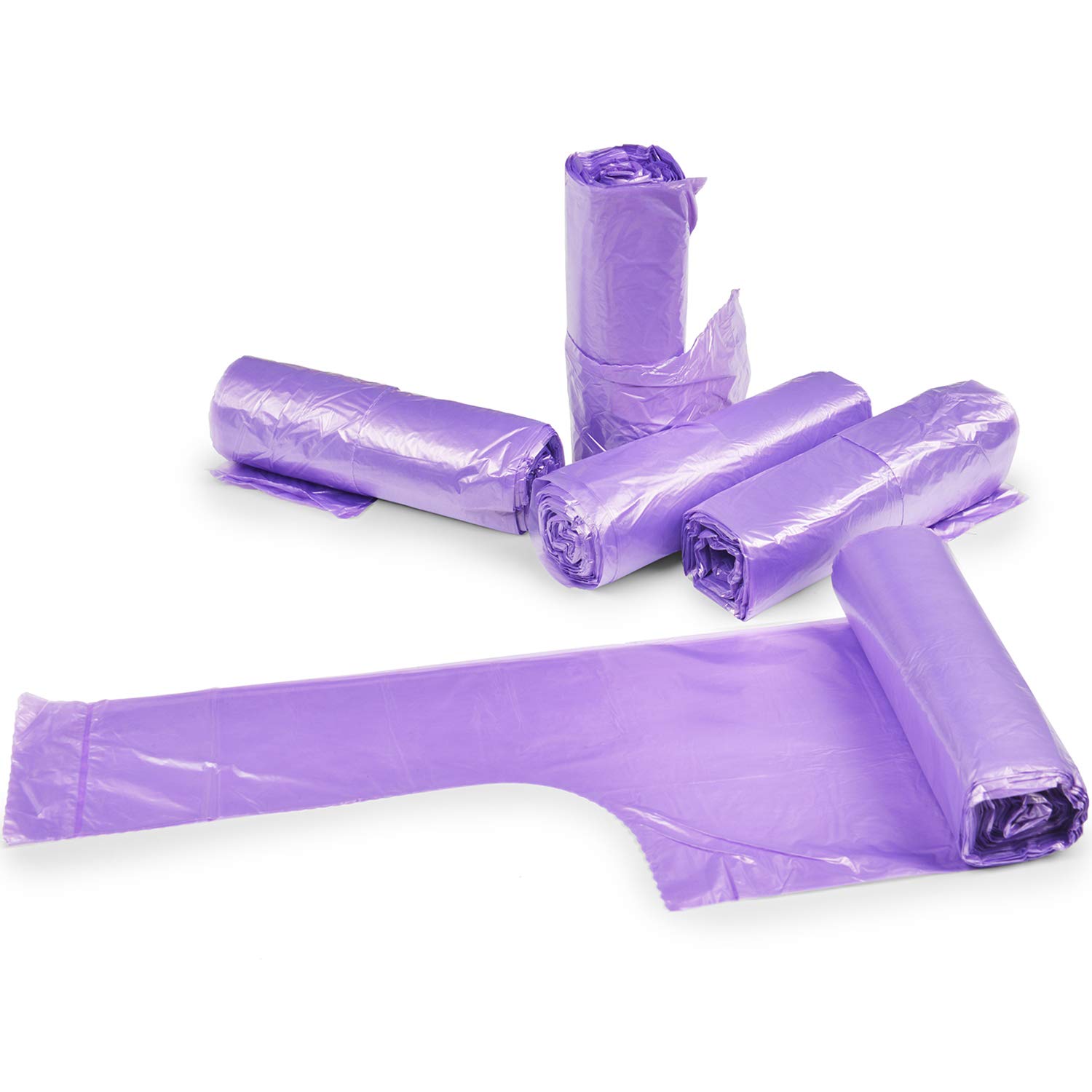 **4 Gallon Small Trash Bags with Handle-Tie – 100 Count (5 Pack) – Purple Waste Bags for Bathroom, Kitchen, Office, Bedroom & Picnic – Perfect for Small Bins & Travel**