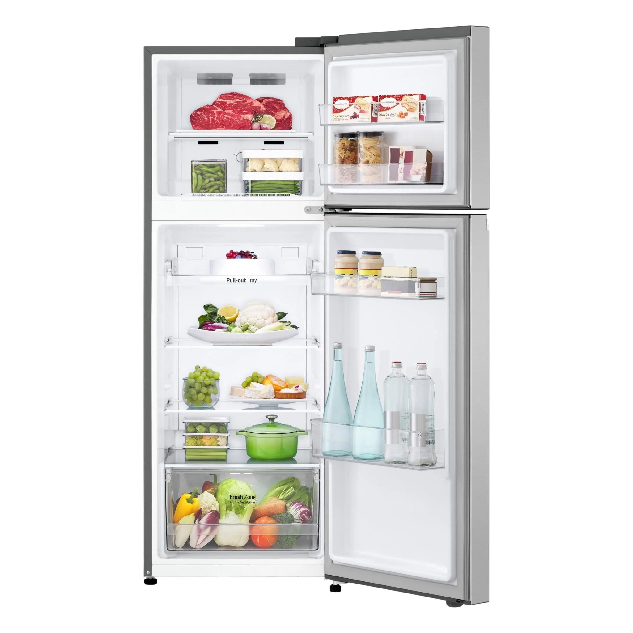 LG 243L Top Mount Refrigerator GT 1S - Stainless Steel Finish | Energy Efficient Freezer for Home & Kitchen | Perfect for Apartments, Dorms & Small Spaces